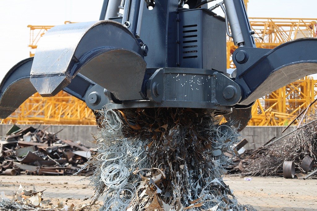 excavator orange peel grapple with magnet